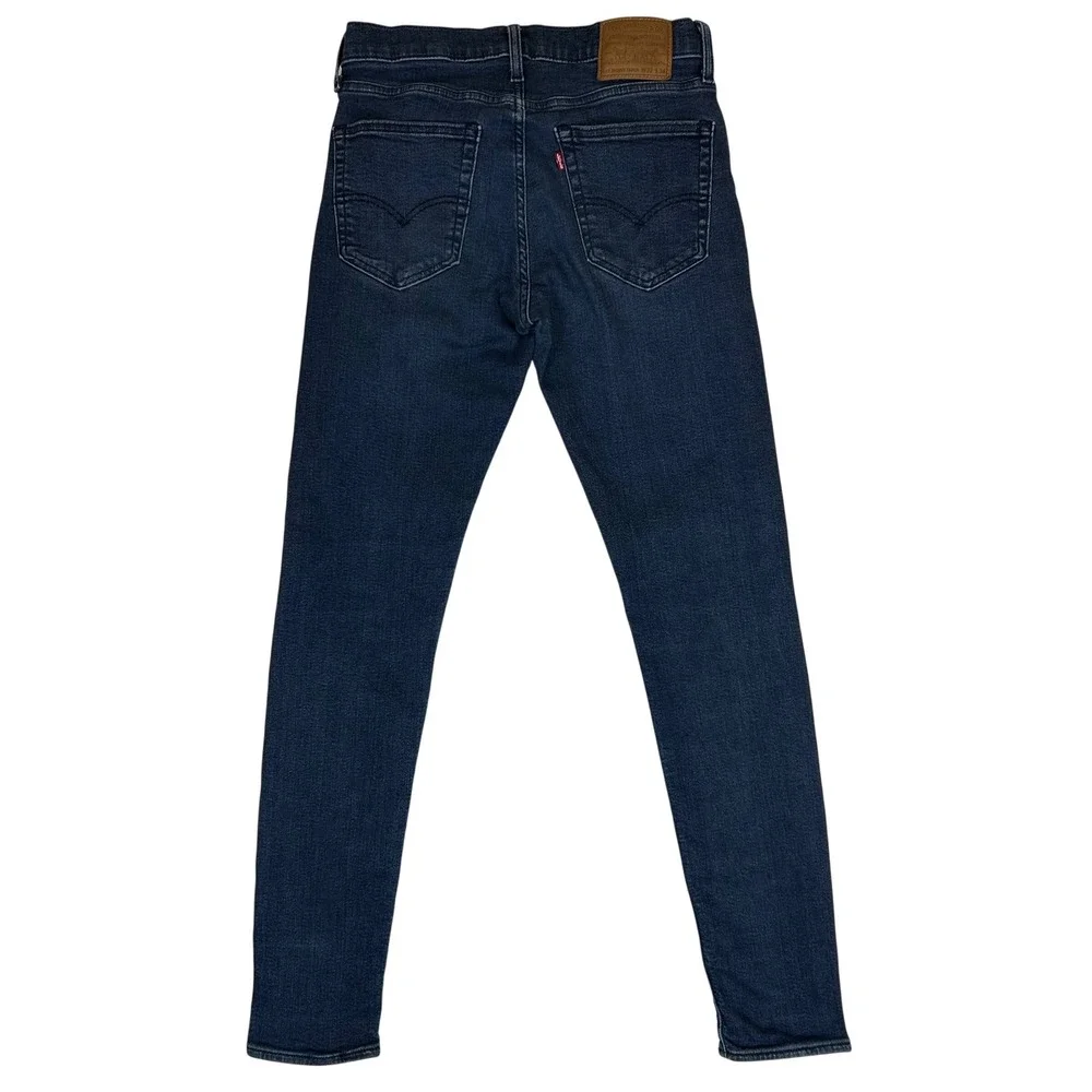 Levis Premium Skinny Taper Jeans Mens W32 L33 Dark Wash Blue Stretch Denim